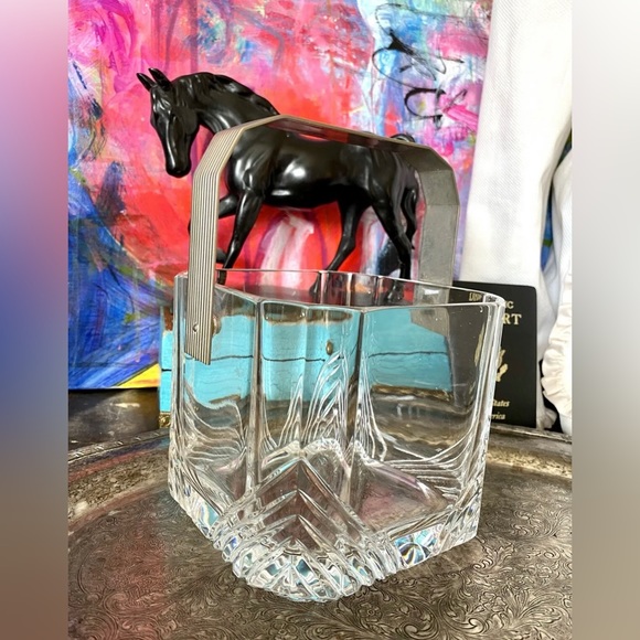 Rare Vintage GUCCI Crystal Champagne Wine Cooler Ice Bucket Barware Decor GG ❤️ - Picture 3 of 11